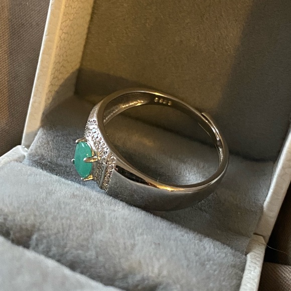 S925 natural emerald men’s ring - Picture 3 of 8